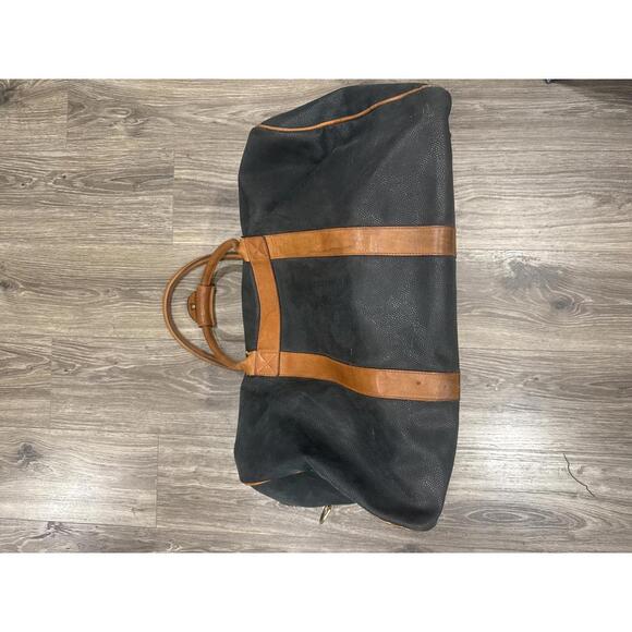 Vintage Louise Fontaine Black and Brown Leather Travel Bag - Picture 4 of 9